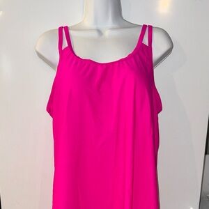 NWT Tempt Me Hot Pink Tankini Top Only - Size 18W